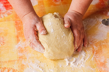 Image showing Dough And Hands Close Up 