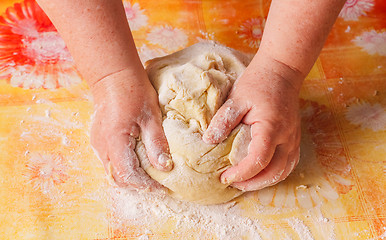 Image showing Dough And Hands Close Up 