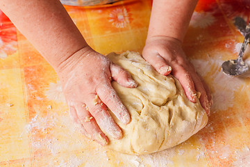 Image showing Dough And Hands Close Up 