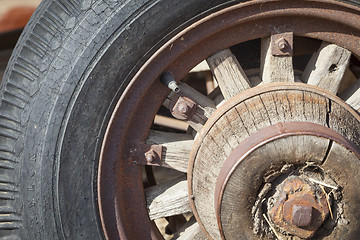 Image showing Old Rusty Antique Tire Abstract