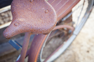 Image showing Abstract of Old Rusty Antique Bicycle Seat
