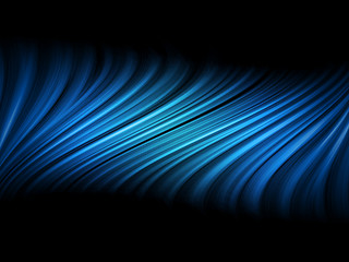 Image showing Disco Abstract Blue Waves on Black Background