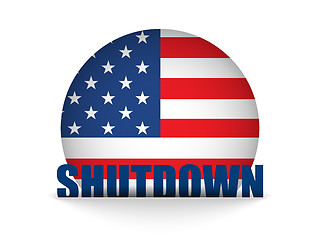 Image showing United States Shutdown Government Button