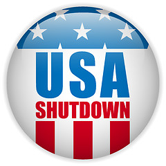 Image showing United States Shutdown Government Button