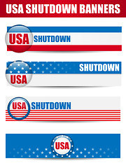 Image showing Government Shutdown USA Closed Banners.