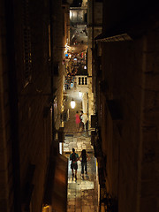 Image showing Dubrovnik, august 2013, Croatia, Uz Jesuite street at night