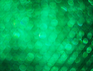 Image showing Green Photo Of Bokeh Lights