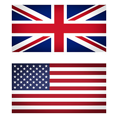 Image showing UK and USA flag vignetted illustration