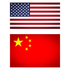 Image showing USA China flag vignetted illustration