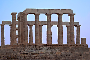 Image showing The ruins of the Temple of Poseidon.