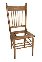Image showing Antique Carved Back Kitchen Chair