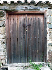 Image showing Closed door. Fikardou. Cyprus