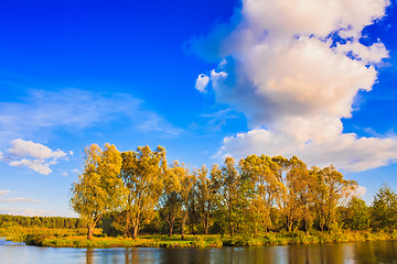 Image showing Landscape With River And Blue Sky