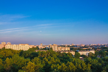Image showing Minsk (Belarus) City Quarter With Green Parks Under Blue Sky