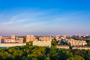 Image showing Minsk (Belarus) City Quarter With Green Parks Under Blue Sky