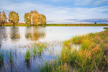 Image showing Landscape With River And Blue Sky