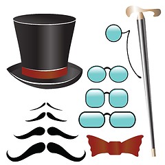 Image showing Mustaches and  retro accessories 