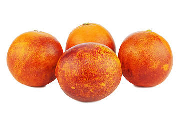 Image showing Ripe red blood oranges isolated on white background.