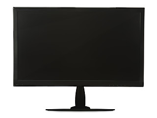 Image showing Black lcd monitor isolated on white background.