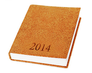 Image showing 2014 diary book isolate on white background. 