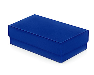 Image showing Blue gift box on white background. 