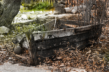 Image showing Last place of old broken boat.