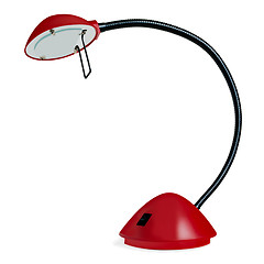 Image showing Red table lamp isolated on a white background.