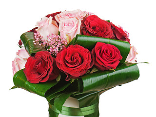 Image showing Colorful flower bouquet from roses.