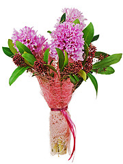 Image showing Bouquet from hyacinth isolated on white background.