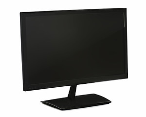 Image showing Black lcd monitor isolated on white background.