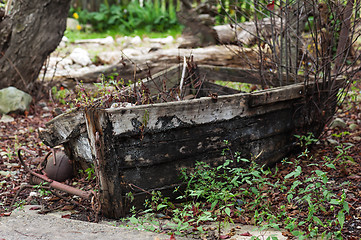 Image showing Last place of old broken boat.