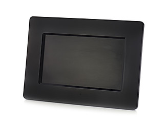 Image showing Black digital LCD photo frame isolated on white background.