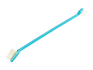 Image showing Toothbrush for pets isolated on white.