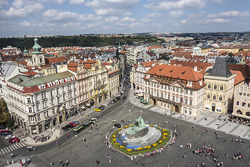 Image showing aerial view of prague from top of city hall 