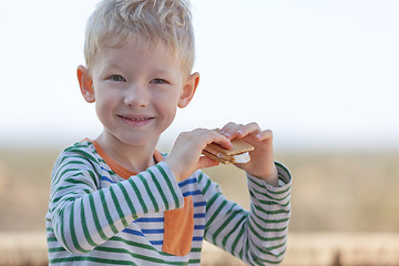 Image showing eating smores