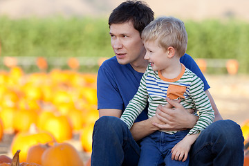 Image showing family at the pumpkin patch