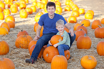 Image showing family at the pumpkin patch