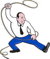 Image showing Businessman Holding Lasso Rope