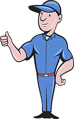 Image showing Repairman tradesman worker thumbs up