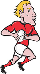 Image showing Rugby Player Running With Ball