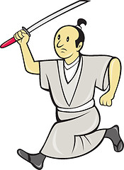 Image showing Japanese Samurai Warrior With Sword