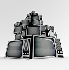 Image showing Retro TV with static.