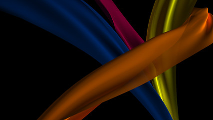 Image showing Ribbons on black background.