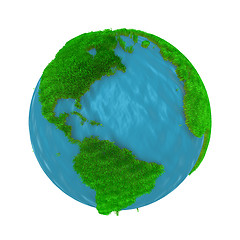 Image showing Green Earth, covered with grass