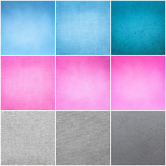 Image showing Old Vintage Papers Texture Set  (Blue, Pink, Grey) Background