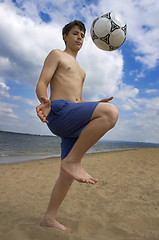 Image showing summer soccer on the beach