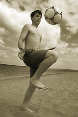 Image showing summer soccer on the beach