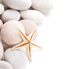 Image showing pile of stones and sea star