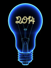 Image showing X-Ray lightbulb with sparkling 2014 digits inside