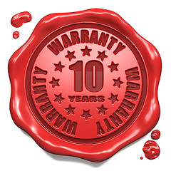 Image showing Warranty 10 Year - Stamp on Red Wax Seal.